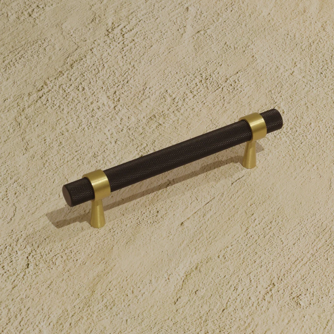 Bevan Solid Brass Handle | Black & Satin Brass - Image 3