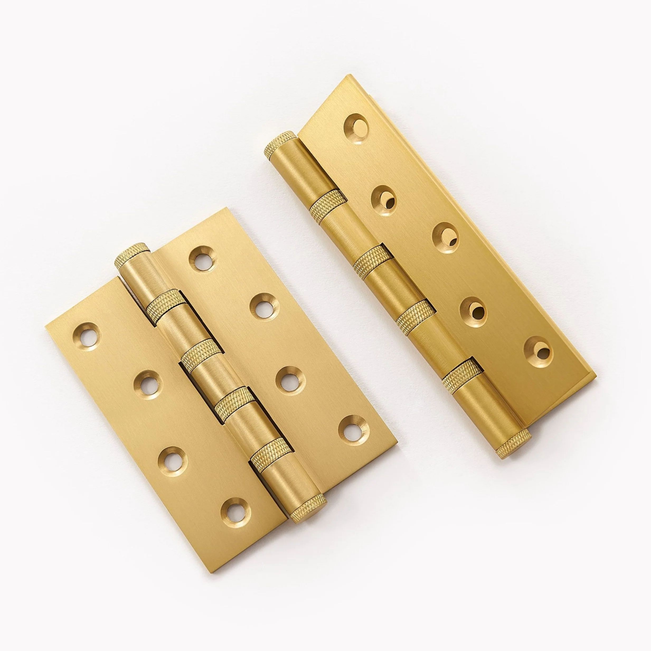 Cross-Knurled Solid Brass Butt Hinge | Gold - Image 3