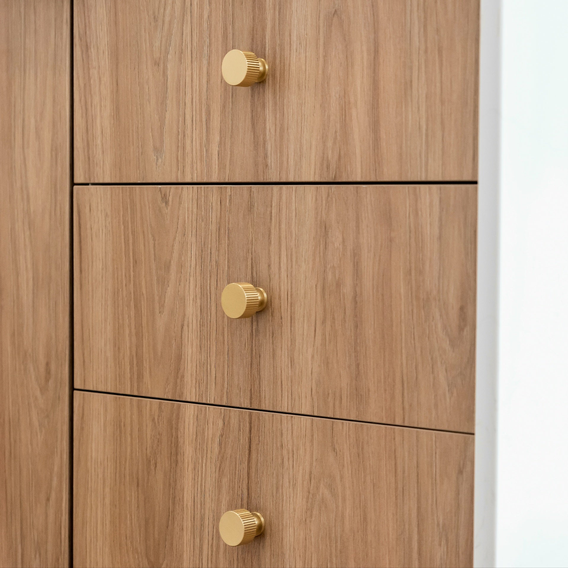 Freya Solid Brass Knob | Satin Brass (Grooved) - Image 10