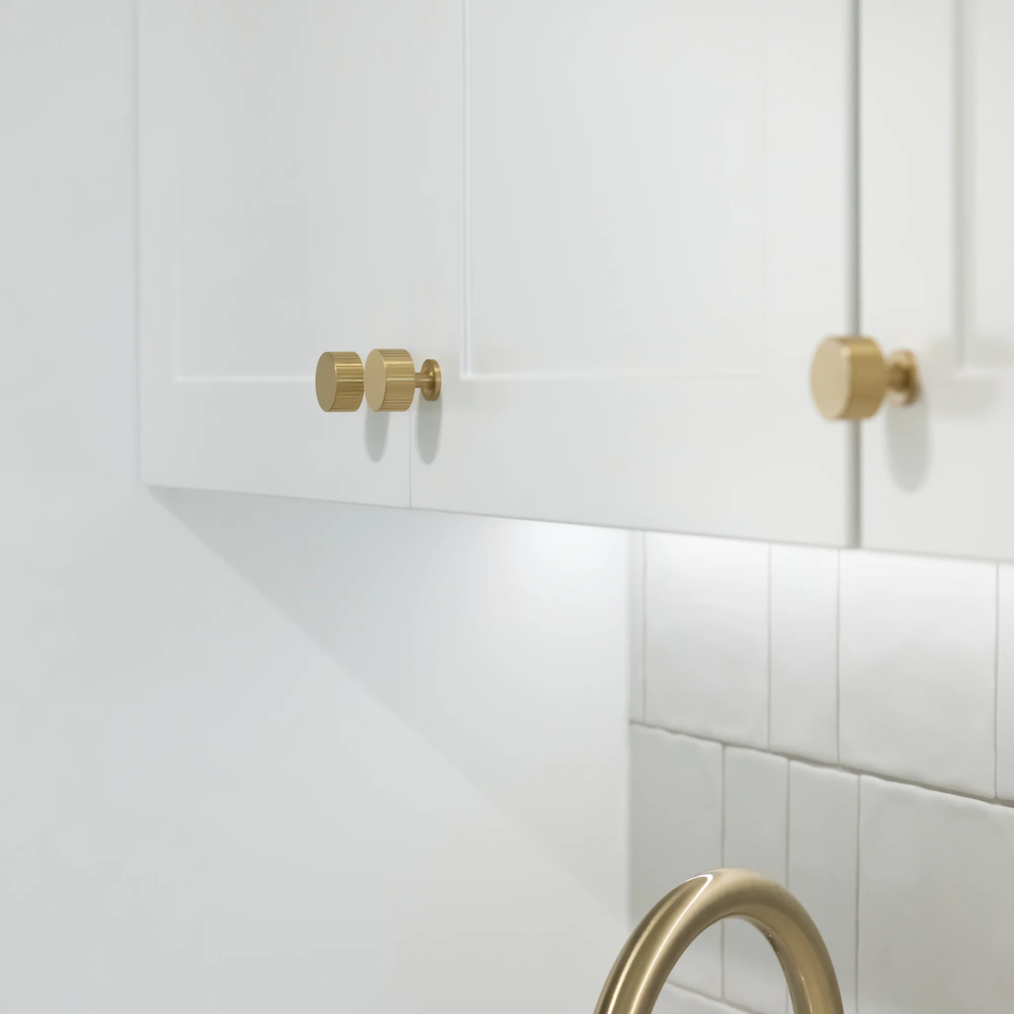 Freya Solid Brass Knob | Satin Brass (Grooved) - Image 5