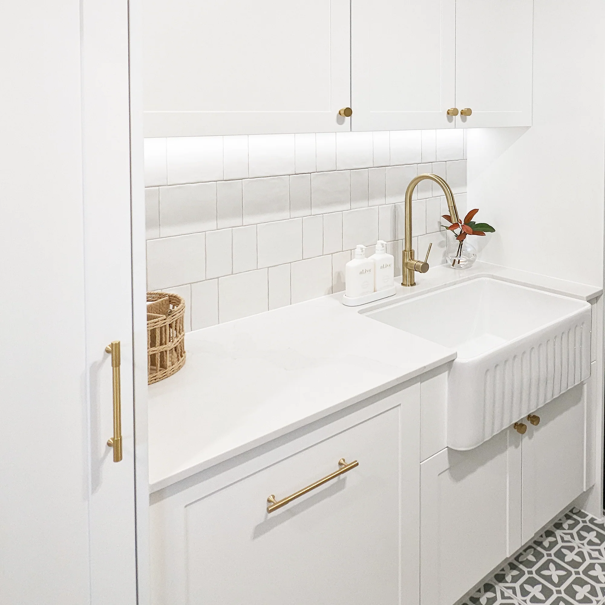 Freya Solid Brass Knob | Satin Brass (Grooved) - Image 6