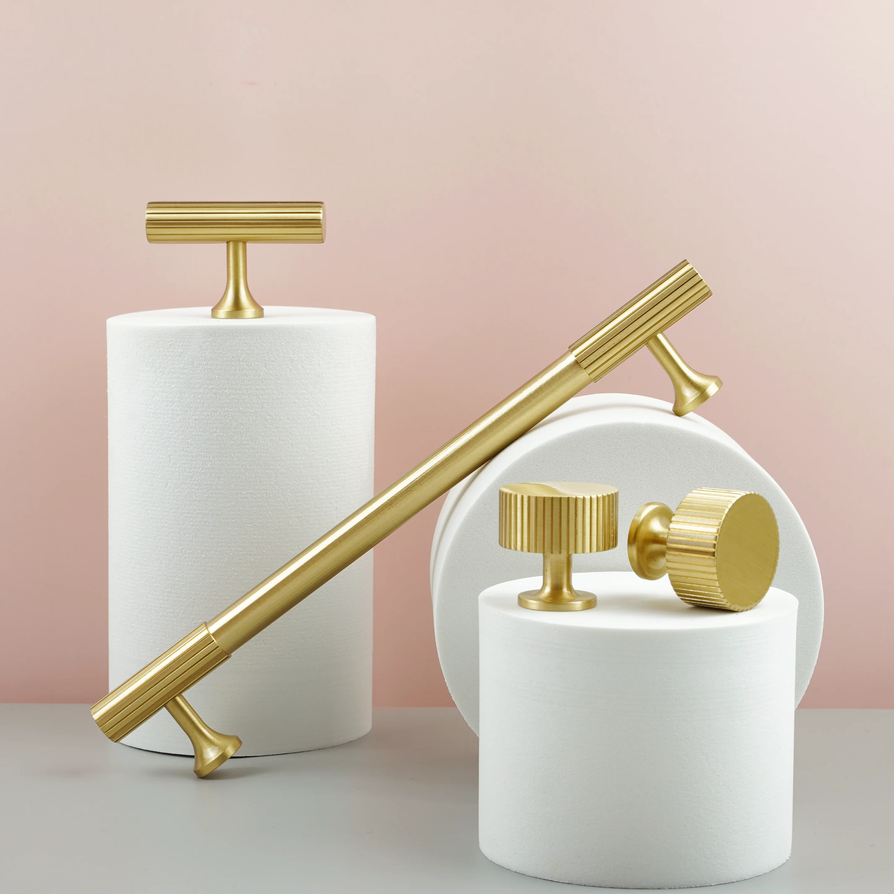 Freya Solid Brass Knob | Satin Brass (Grooved) - Image 8