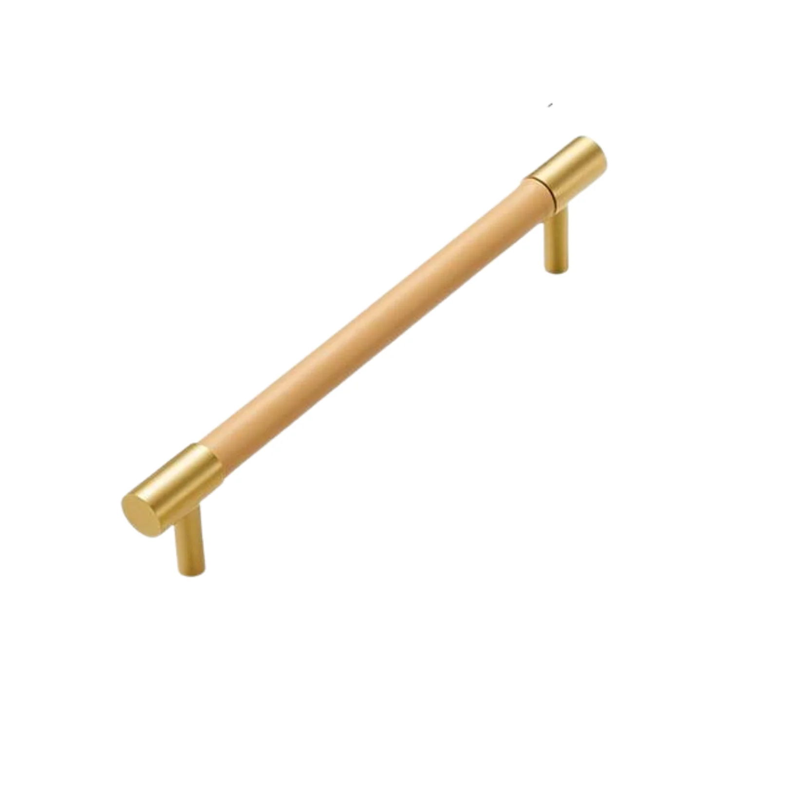 Kara Solid Brass & Leather Handle | Gold & Beige - Image 4