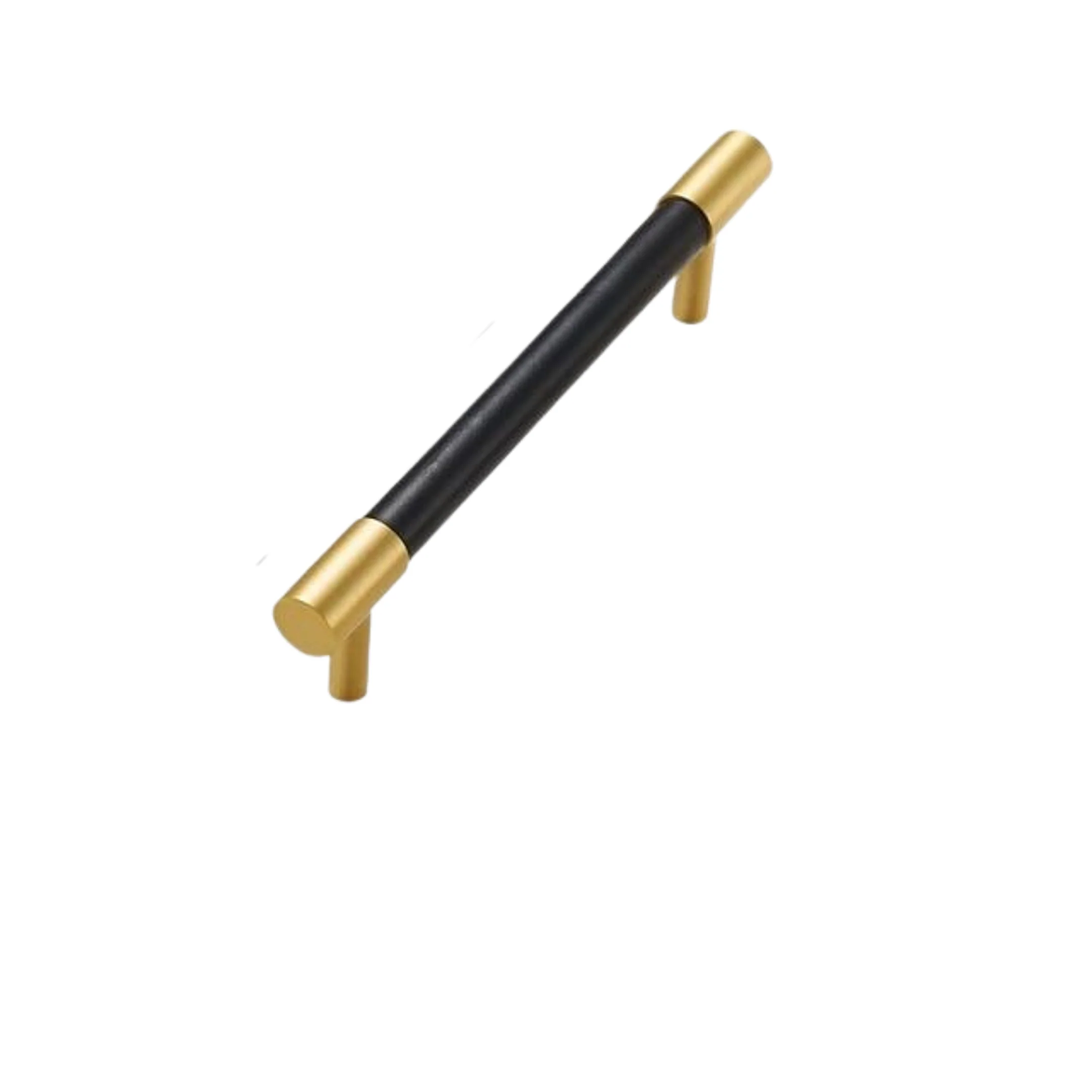 Kara Solid Brass & Leather Handle | Gold & Black - Image 3