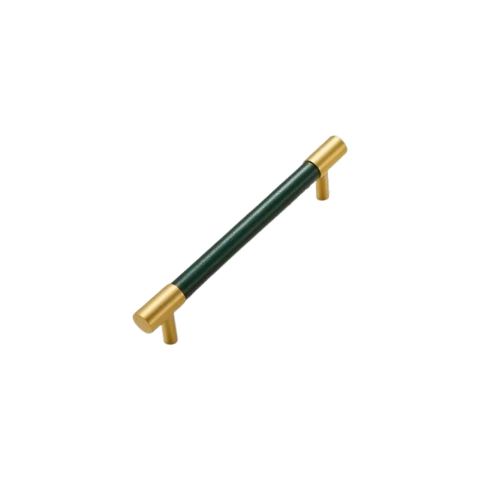 Kara Solid Brass & Leather Handle | Gold & Green - Image 3