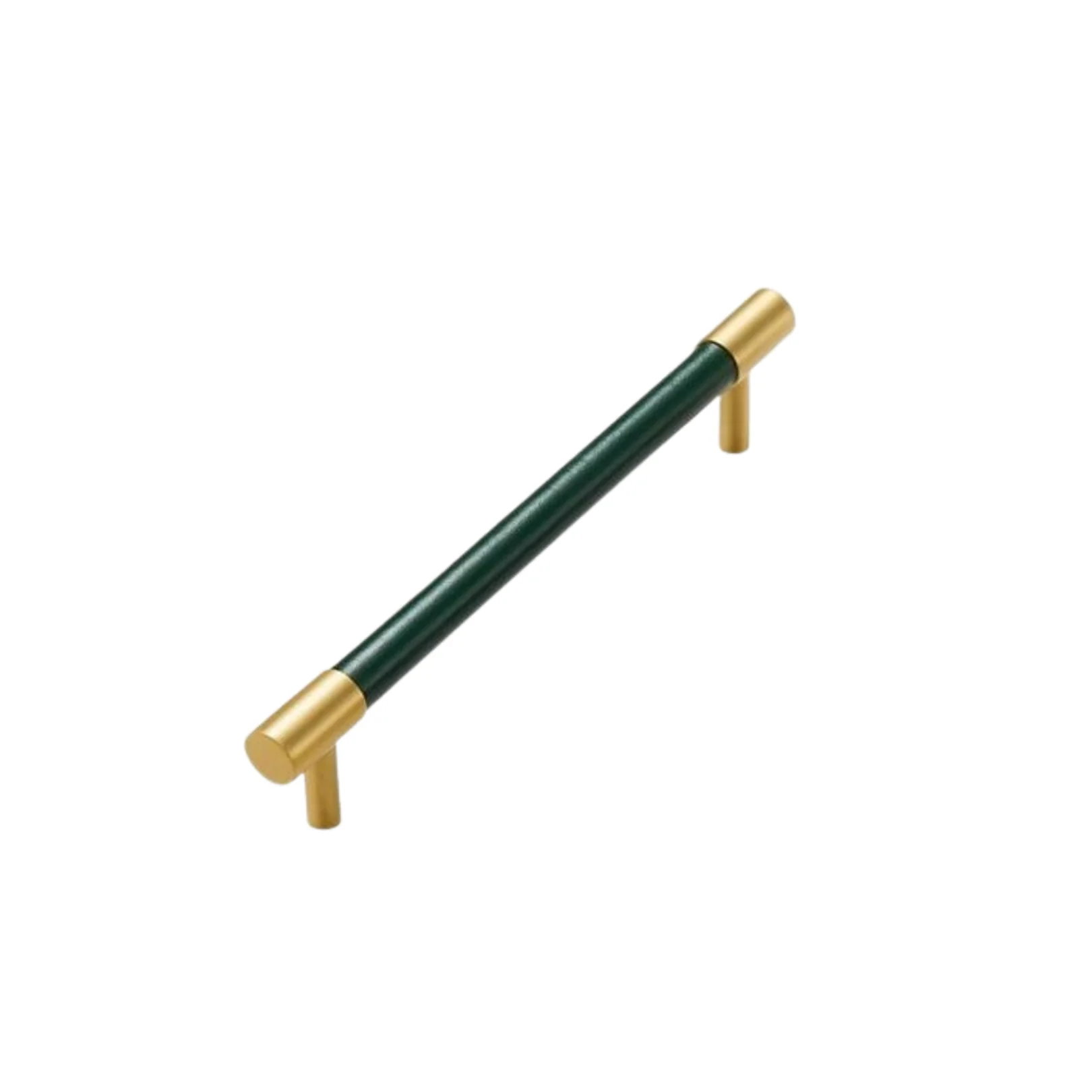 Kara Solid Brass & Leather Handle | Gold & Green - Image 4