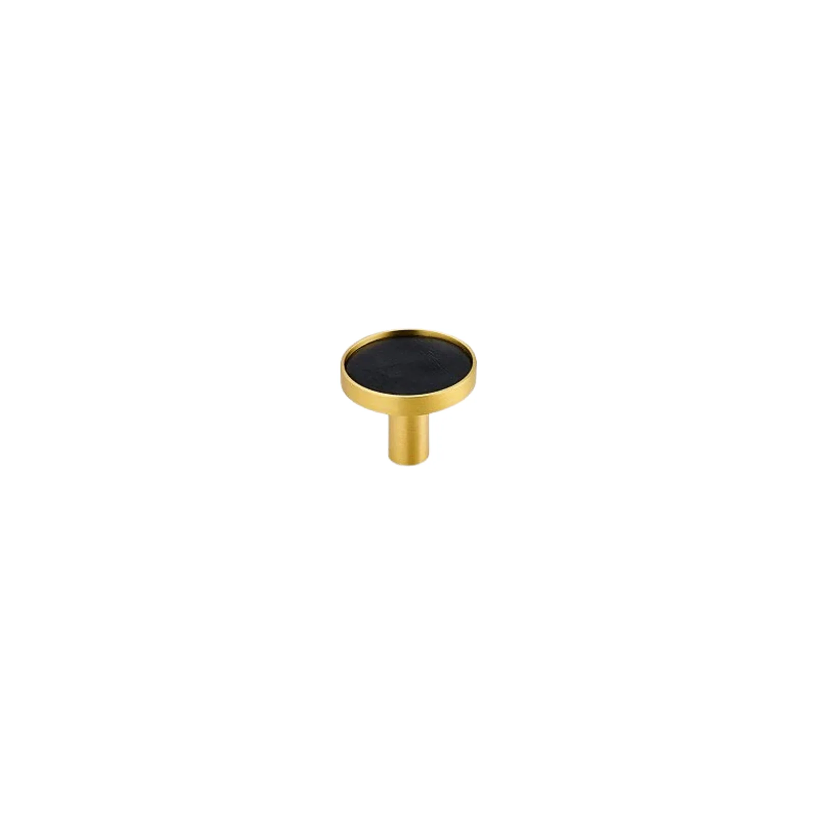 Kara Solid Brass & Leather Knob | Gold & Black - Image 3