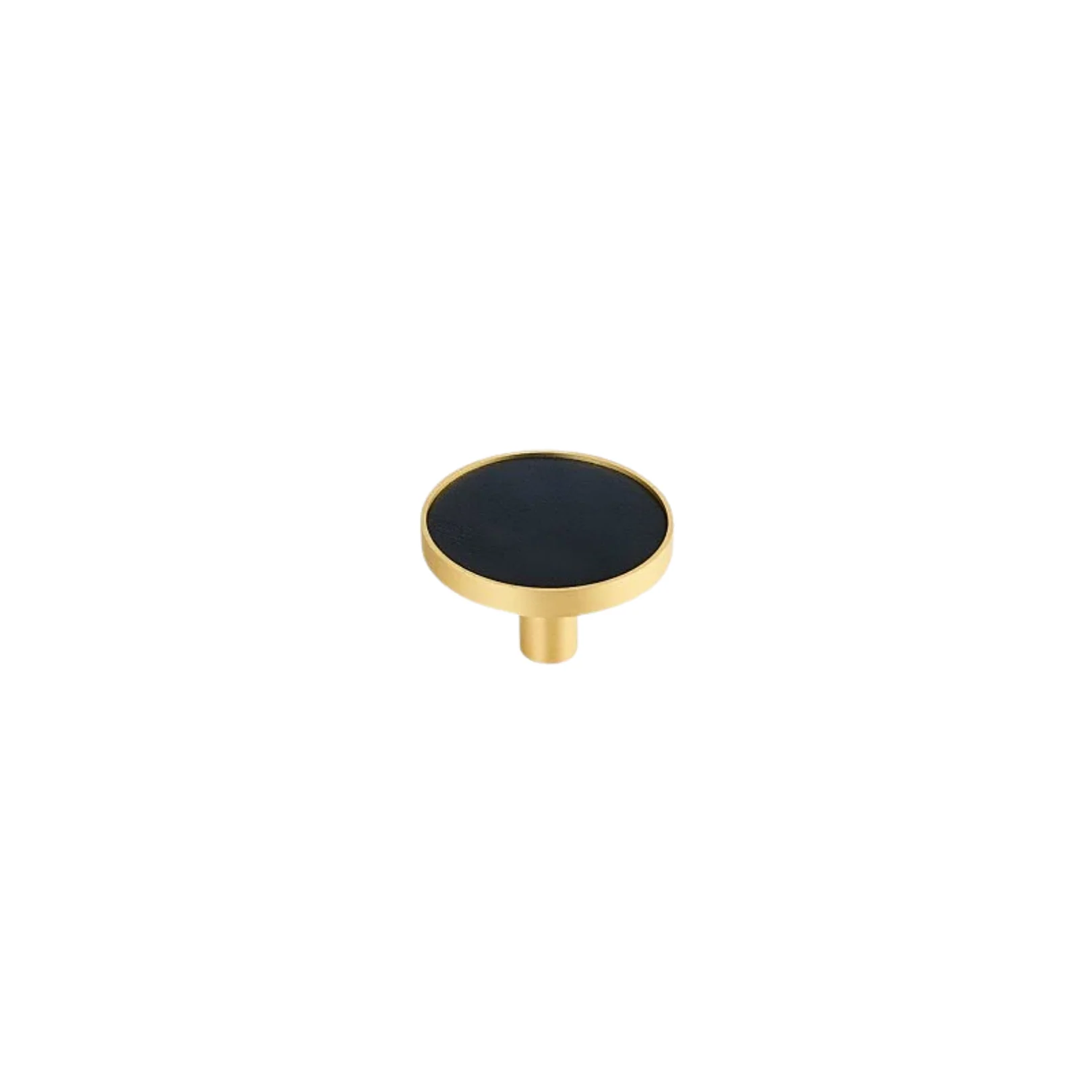 Kara Solid Brass & Leather Knob | Gold & Black - Image 4
