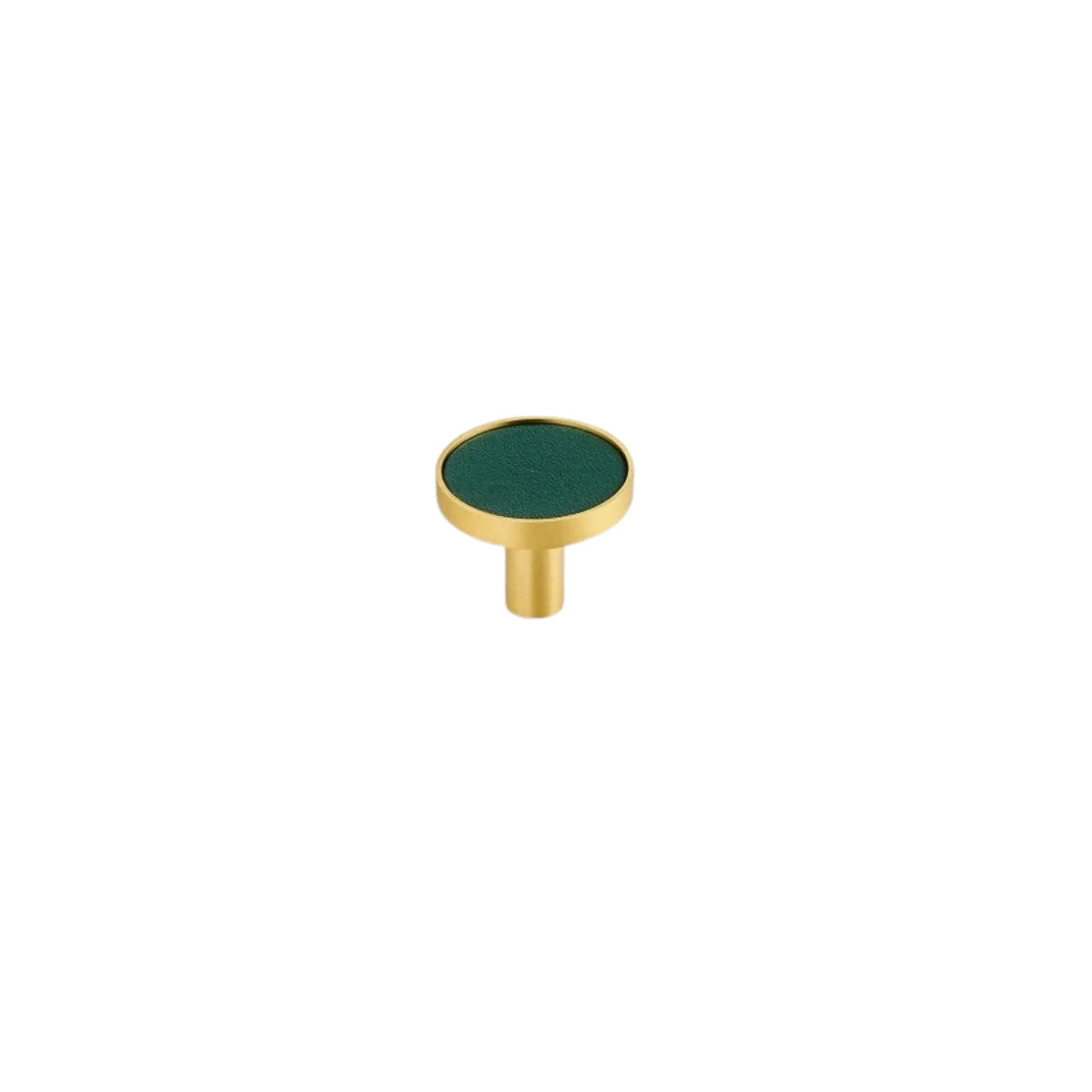 Kara Solid Brass & Leather Knob | Gold & Green - Image 3