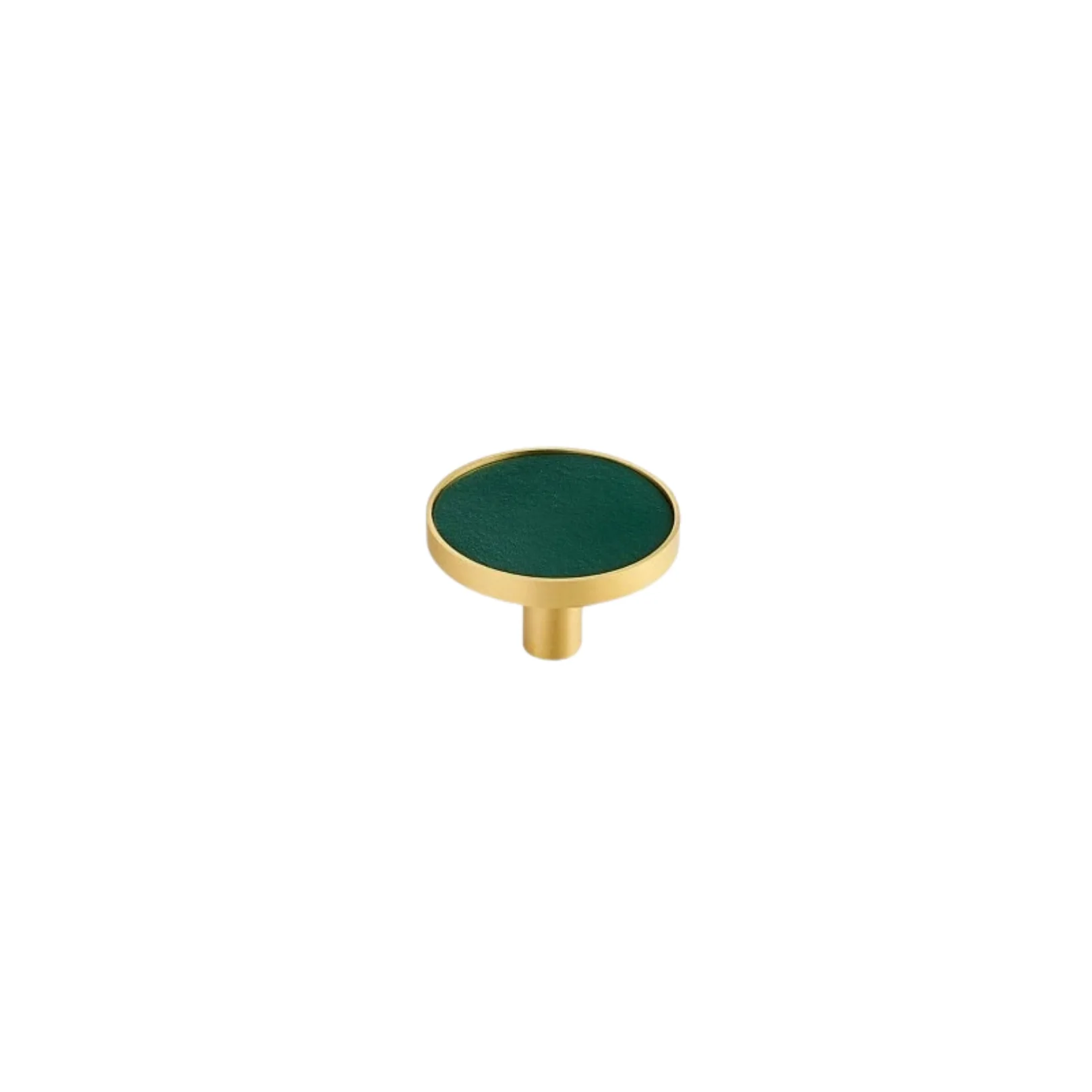Kara Solid Brass & Leather Knob | Gold & Green - Image 4